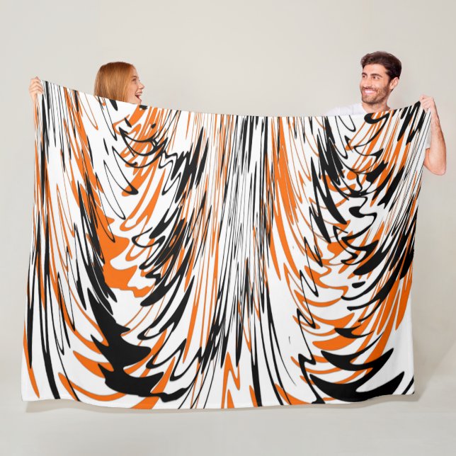 Bengalische Farbtöne in orangefarbenen und schwarz Fleecedecke (Beispiel)