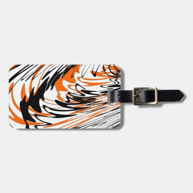 Bengalische Farbtöne in orangefarbenen und schwarz Gepäckanhänger (Vorderseite horizontal)