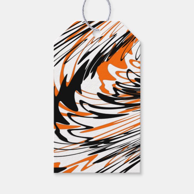 Bengalische Farbtöne in orangefarbenen und schwarz Geschenkanhänger (Vorderseite)