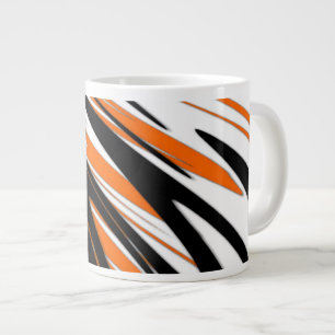 Bengalische Farbtöne in orangefarbenen und schwarz Jumbo-Tasse
