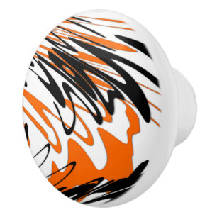 Bengalische Farbtöne in orangefarbenen und schwarz Keramikknauf