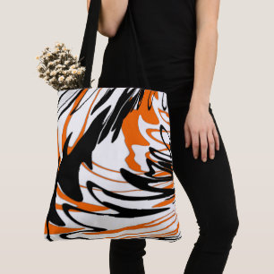 Bengalische Farbtöne in orangefarbenen und schwarz Tasche
