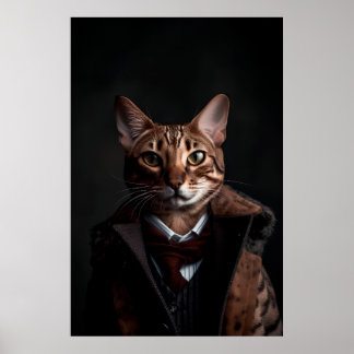 Bengalische Katze im Anzug | Mein Mobster Chat | F Poster