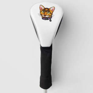 Bengalische Katze Katzen Kitty Cartoon Gesichtshäl Golf Headcover