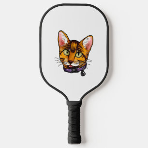 Bengalische Katze Katzen Kitty Cartoon Gesichtshäl Pickleball Schläger