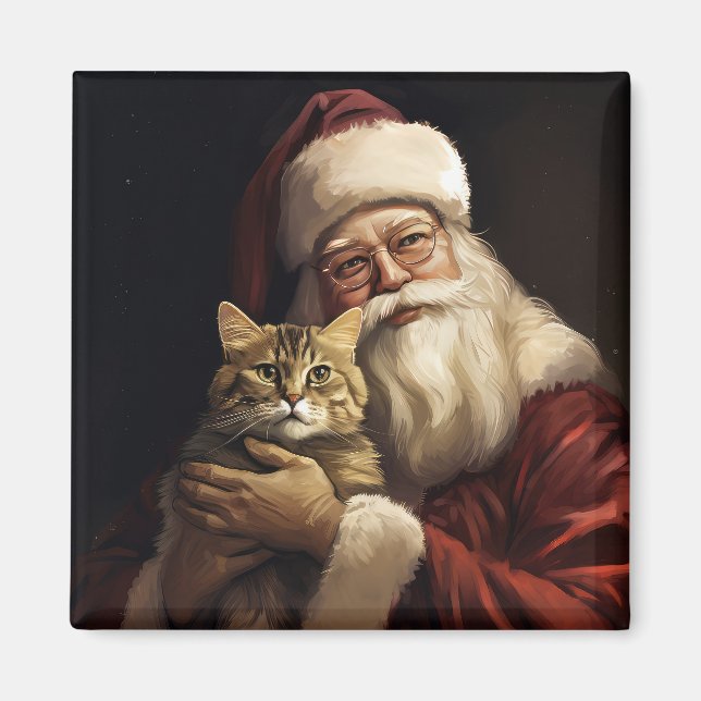 Bengalische Katze mit Weihnachtsfeiertag Magnet (Vorne)