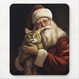 Bengalische Katze mit Weihnachtsfeiertag Mousepad