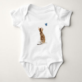 Bengalische Katze u. Schmetterling Baby Strampler