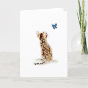 Bengalische Katze u. Schmetterling Karte
