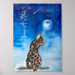 Bengalische Katze wünscht sich einen Stern Poster