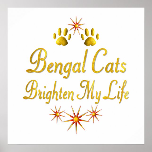 Bengalische Katzen hellen mein Leben Poster (Vorne)