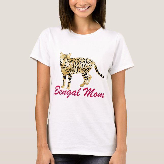 Bengalische Katzen-Mama T-Shirt (Vorderseite)