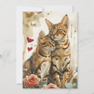 Bengalische Katzen Valentinstag Feiertagskarte