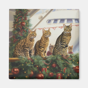 Bengalische Katzen Weihnachtsreise: Feierabend Magnet