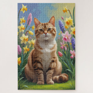 Bengalische Katzenfrühlingsblumen Malerei