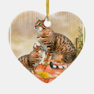 Bengalische Katzengeschenke Keramik Ornament