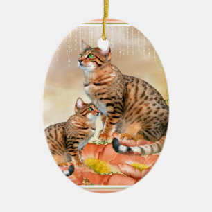 Bengalische Katzengeschenke Keramik Ornament