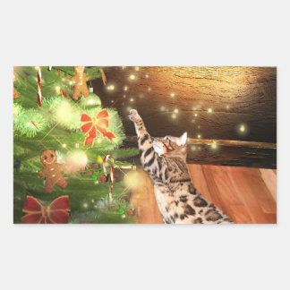 Bengalische Katzenjause Rechteckiger Aufkleber