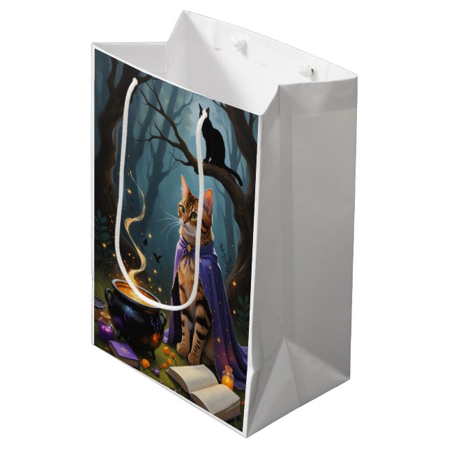 Bengalische Katzenmalerei Mittlere Geschenktüte (Vorderseite Schrägansicht)