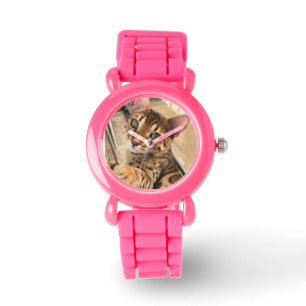 Bengalische Katzenuhr Armbanduhr