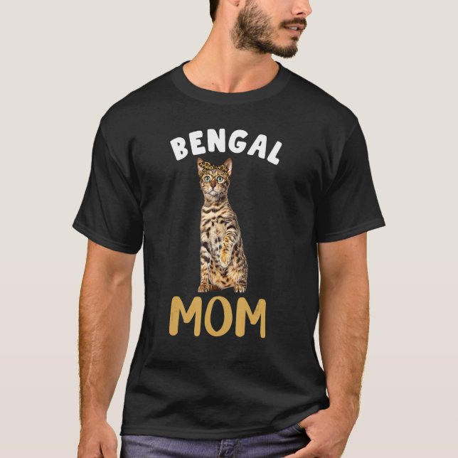 Bengalische Mama Mama Cat Lover Eigentümer Leopard T-Shirt (Vorderseite)