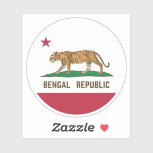 Bengalische Republik Tiger Flagge Bengali Aufkleber