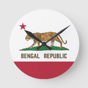 Bengalische Republik Tiger Flagge Bengali Runde Wanduhr