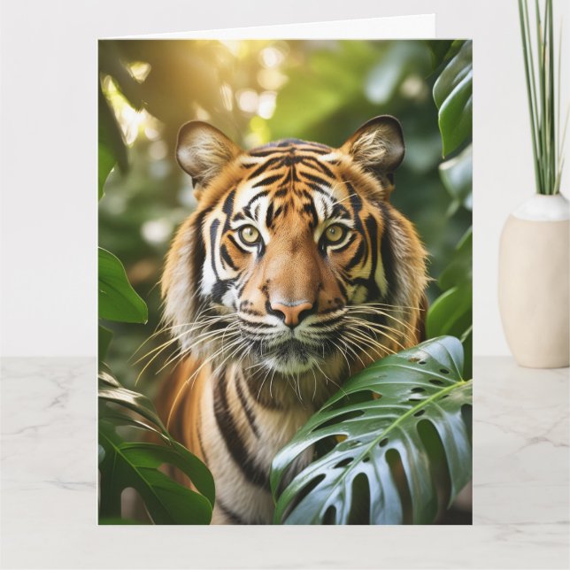 BENGALISCHE TIGER GEBURTSTAGSKARTE DANKESKARTE (Vorderseite)