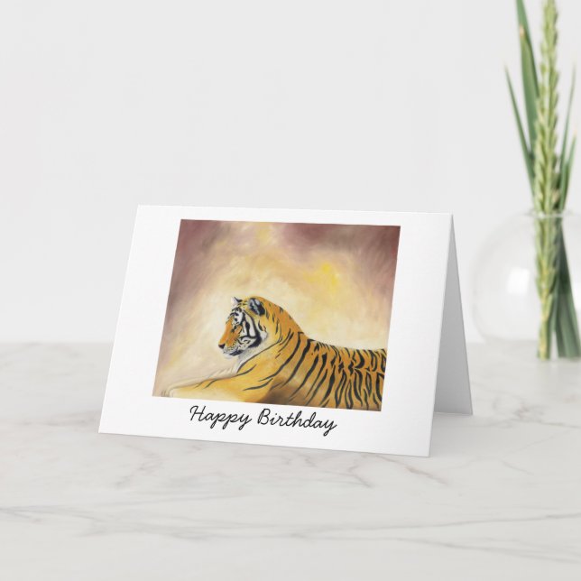 Bengalische Tiger-Geburtstagskarte Karte (Vorderseite)