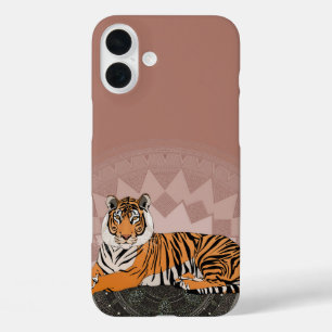 bengalische Tiger-Mandala-KupferkabelRose iPhone 16 Plus Hülle