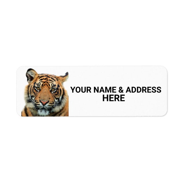 BENGALISCHE TIGER RÜCKSENDEADRESSEN-AUFKLEBER (Vorne)