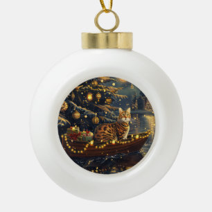 Bengalische Weihnachtsreise Keramik Kugel-Ornament