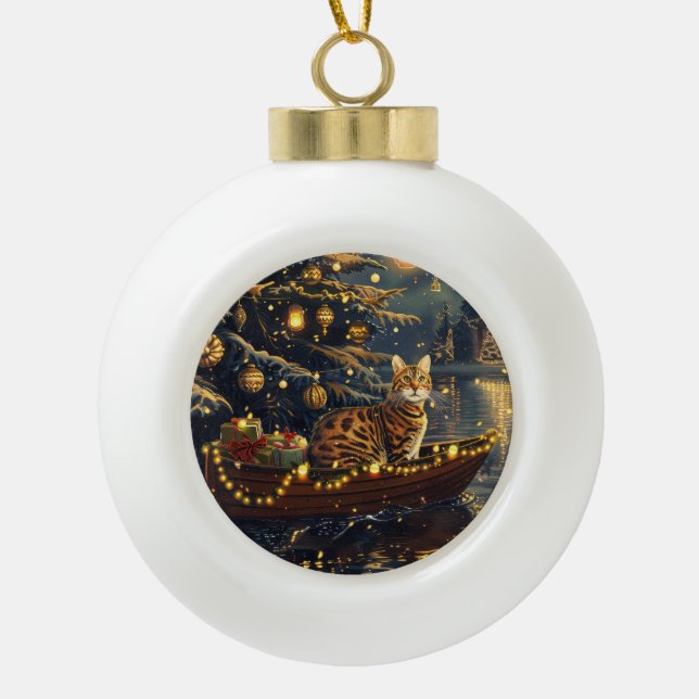 Bengalische Weihnachtsreise Keramik Kugel-Ornament (Vorderseite)