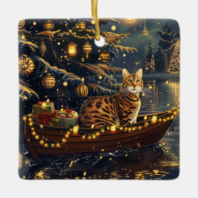 Bengalische Weihnachtsreise Keramikornament (Vorderseite)