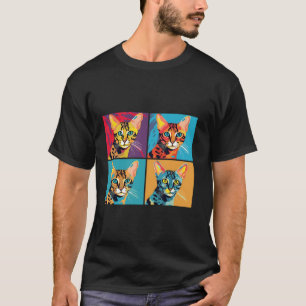 Bengalischer Cat Pop Art Bengalische Katze Liebe K T-Shirt