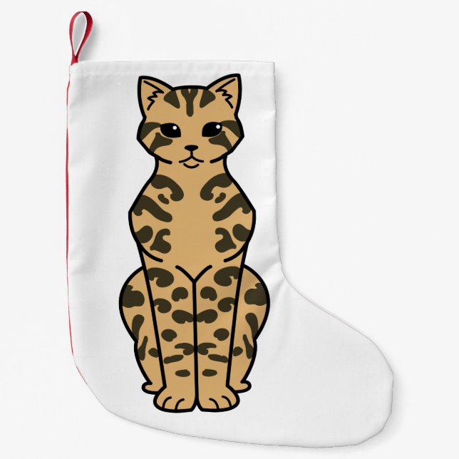 Bengalischer Katzen-Cartoon Kleiner Weihnachtsstrumpf (Vorderseite)