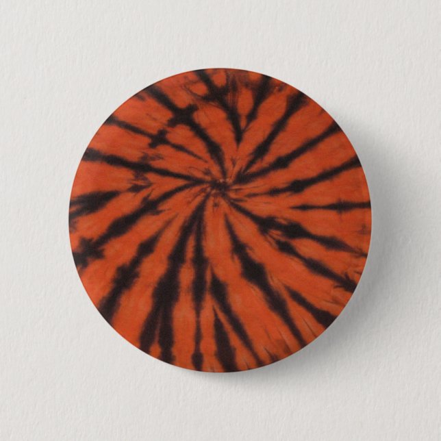 Bengalischer Swirn-Button-Flair in Schwarz Orange Button (Vorderseite)