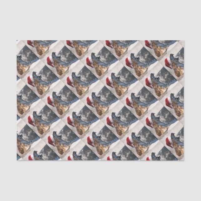 Bengalischer Tiger mit einer Weihnachtsmannmütze z Seidenpapier (Vorderseite)