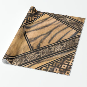 Bengalischer Tiger-Pelz mit Ethnischen Ornamenten Geschenkpapier