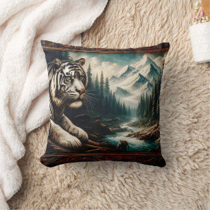 Bengalischer Tiger Ruhen am Berg Kissen