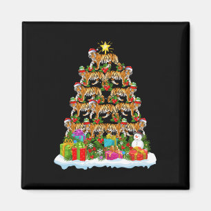 Bengalischer Tiger Weihnachtsbaum Leuchtturm Santa Magnet