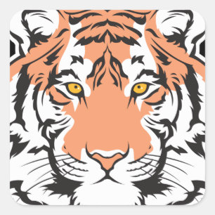 bengalischer Tigerkopf Quadratischer Aufkleber
