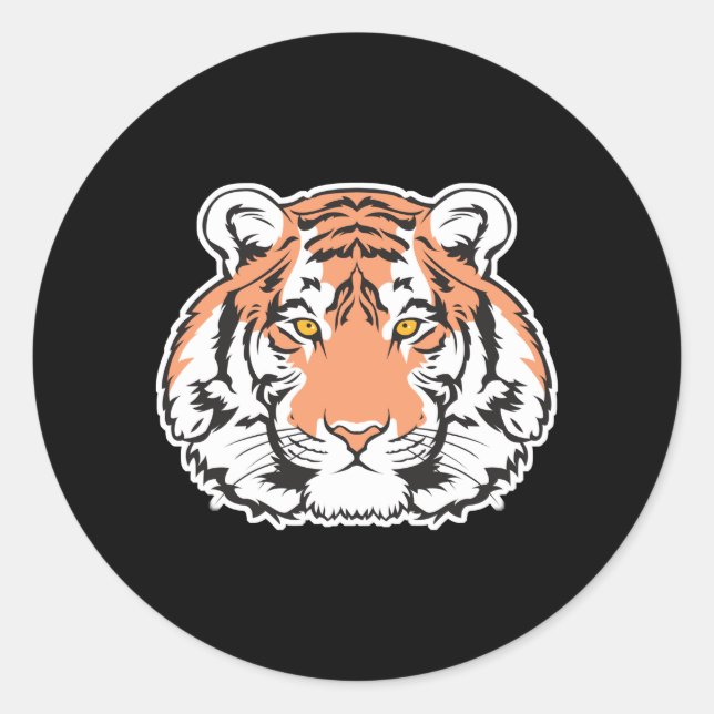 bengalischer Tigerkopf Runder Aufkleber (Vorderseite)