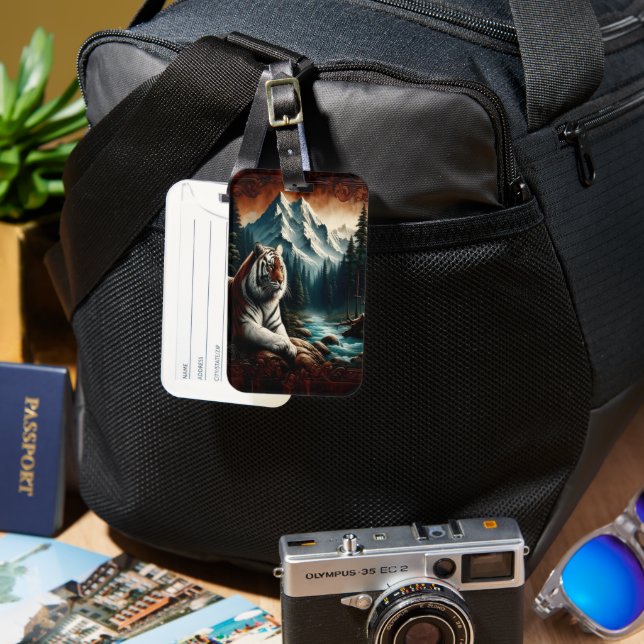 Bengalischer Tigeruhr Gepäckanhänger (Vorderseite & Rückseite)