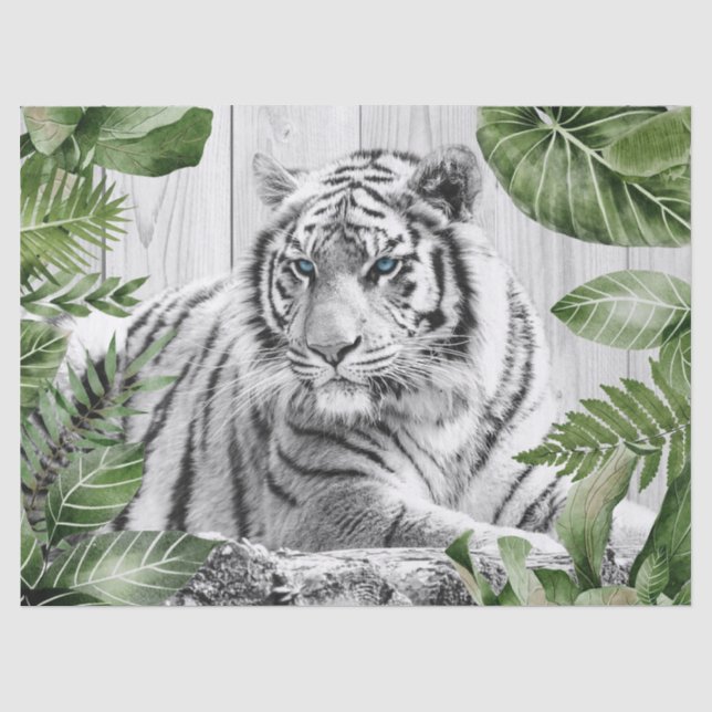 Bengalischer Tropenpalmendekoupage Seidenpapier (Vorderseite)