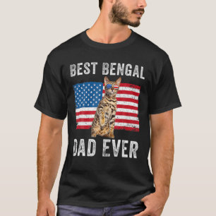 Bengalischer Vater American Flag Bengalisch Cat Lo T-Shirt