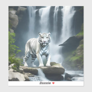 Bengalischer weißer Tiger in der Natur Aufkleber