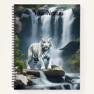 Bengalischer weißer Tiger in der Natur Notizbuch