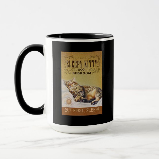 Bengalisches Cat Bedroom Funny Cat Sleepy Cat Tasse (Links)