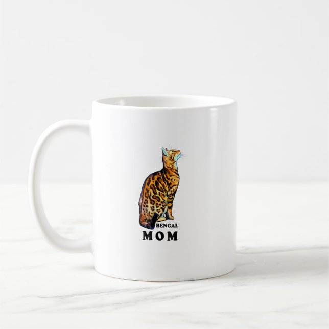 Bengalisches Cat Mama Shirt Hausgebratenes Brown B Kaffeetasse (Links)